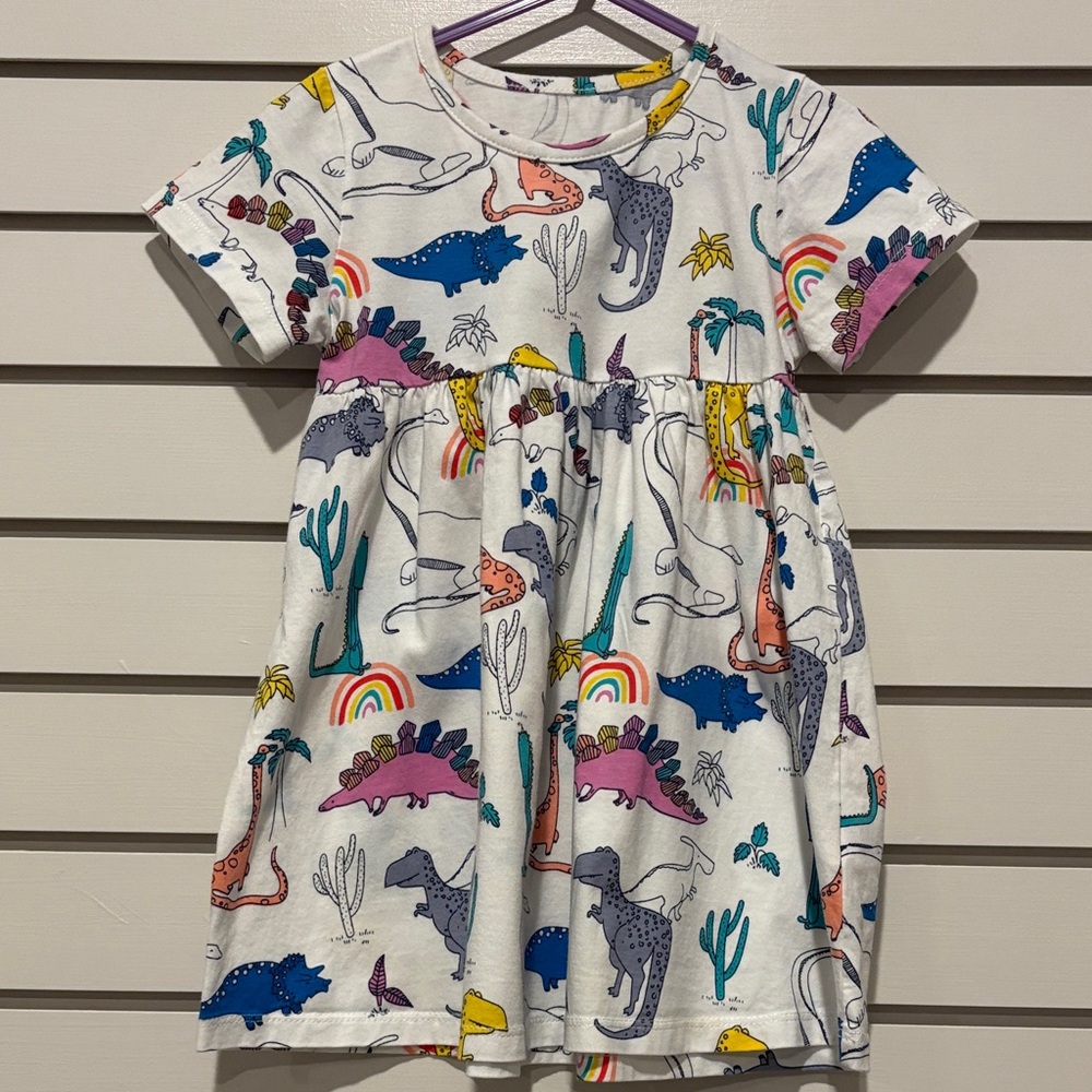 Source Unknown Dinosaur Print Kids Dress